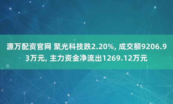 源万配资官网 聚光科技跌2.20%, 成交额9206.93万元, 主力资金净流出1269.12万元